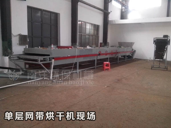 一客戶單層網(wǎng)帶烘干機(jī)使用現(xiàn)場